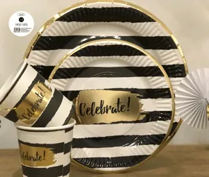 12 Pack Celebrate Glam Party Paper Plate - 23cm