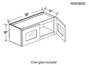 18" High Double Glass Door Cabinet - Ultimate
