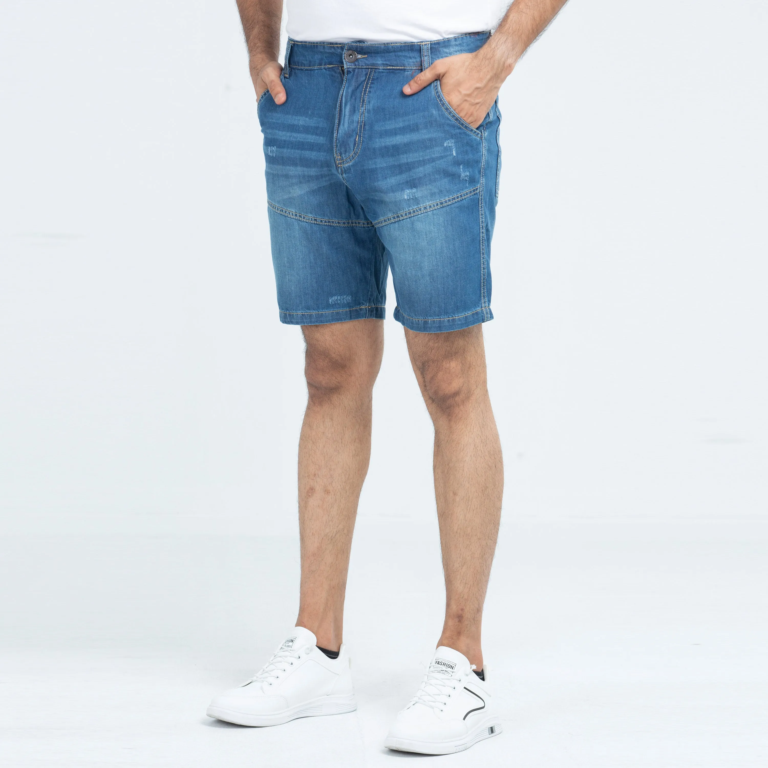 2Q Denim Shorts - Mid Blue