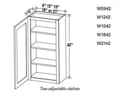 42" High One Door Wall Cabinet - Ultimate