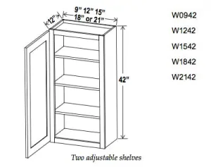 42" High One Door Wall Cabinet - Ultimate