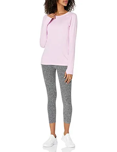 Amazon Essentials Women's Brushed Tech Stretch Long-Sleeve Crewneck Shirt (Available in Plus Size), Pale Pink, 5X