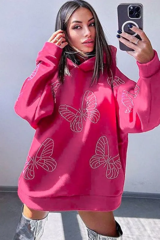 butterfly casual loose hoody