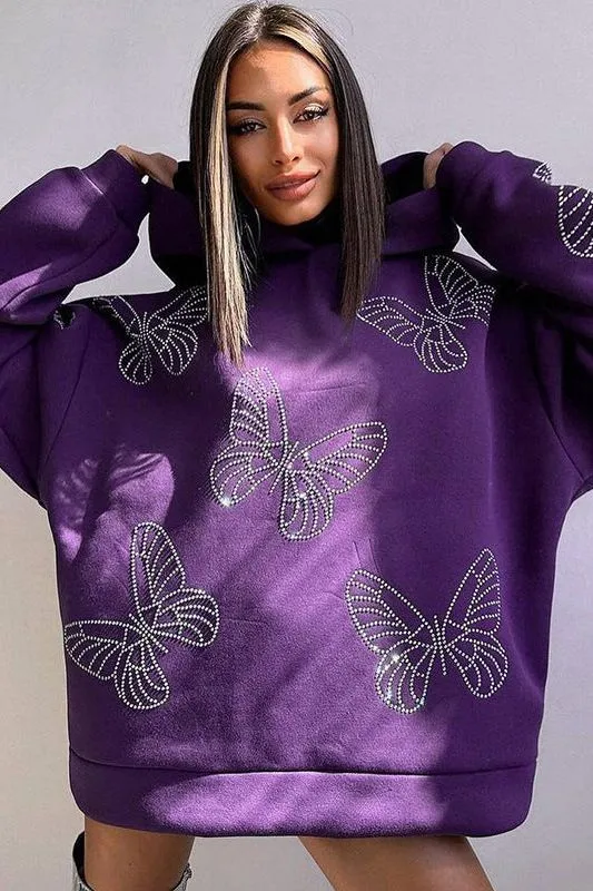 butterfly casual loose hoody