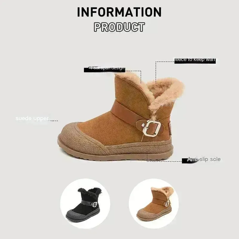 Children's Winter New Fleece-lined Thickening Thermal Cotton Shoes