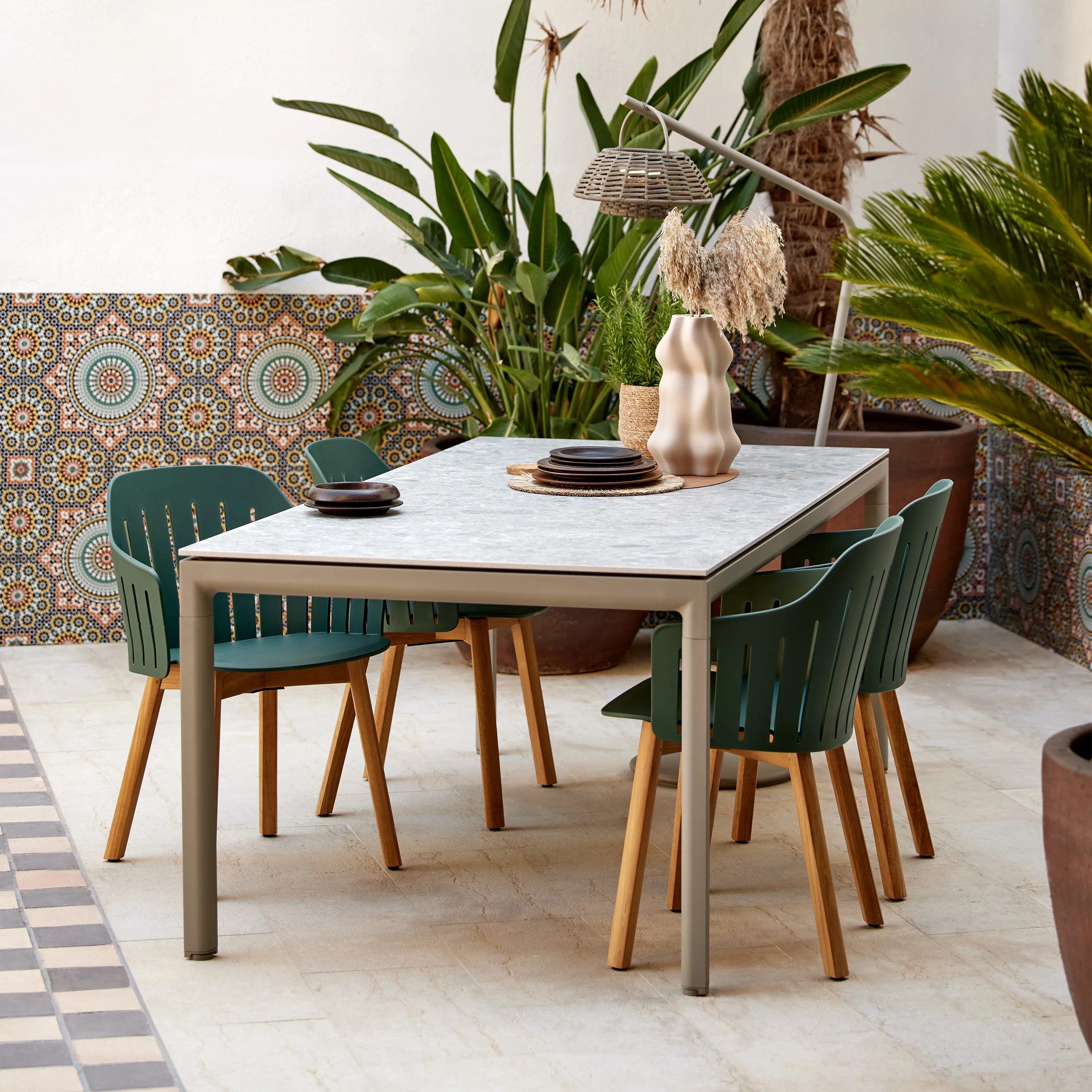 Choice Outdoor Dining Armchair with Wood Legs