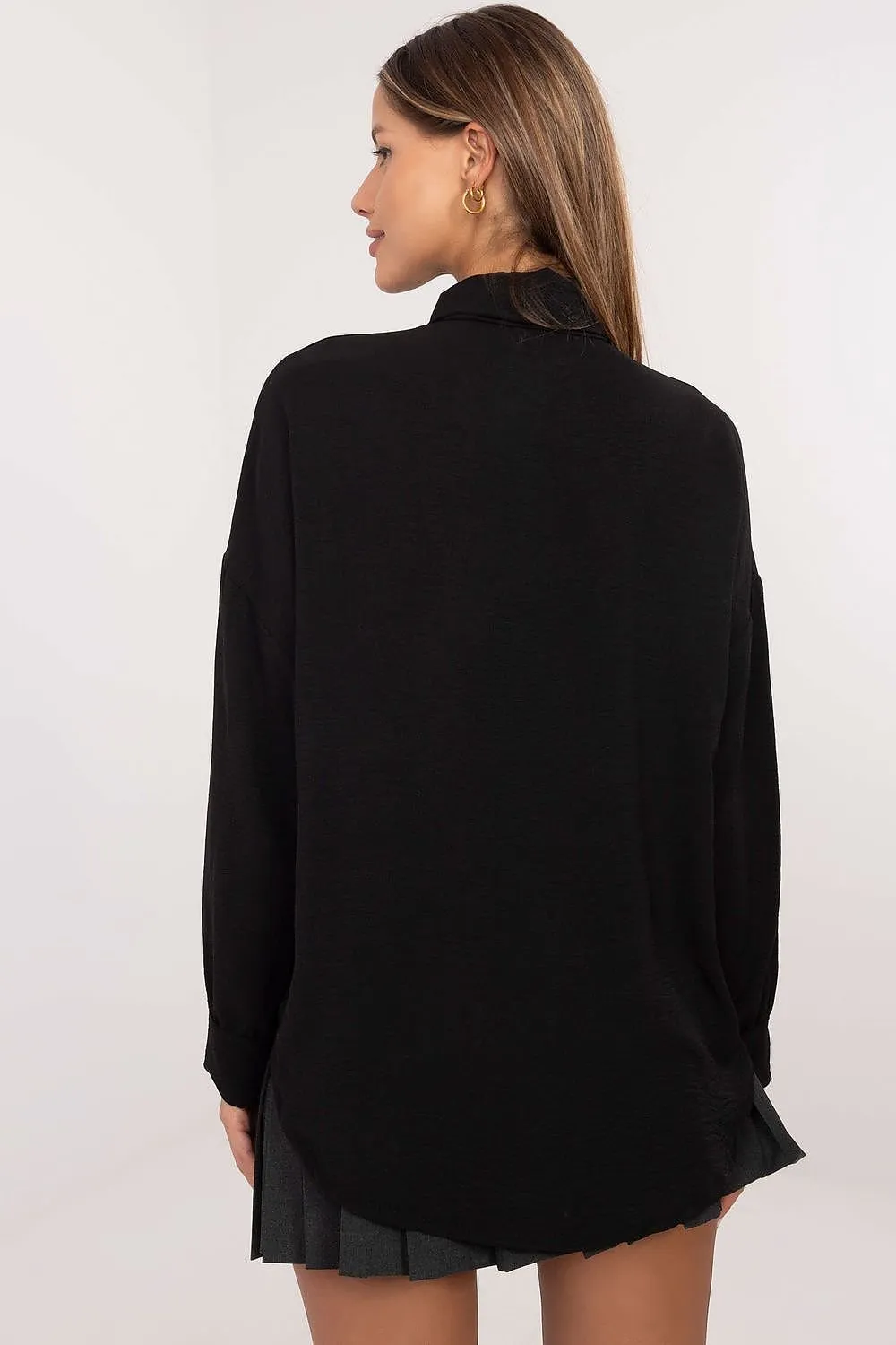 Classic Charm Elegant Long Sleeve Shirt Black