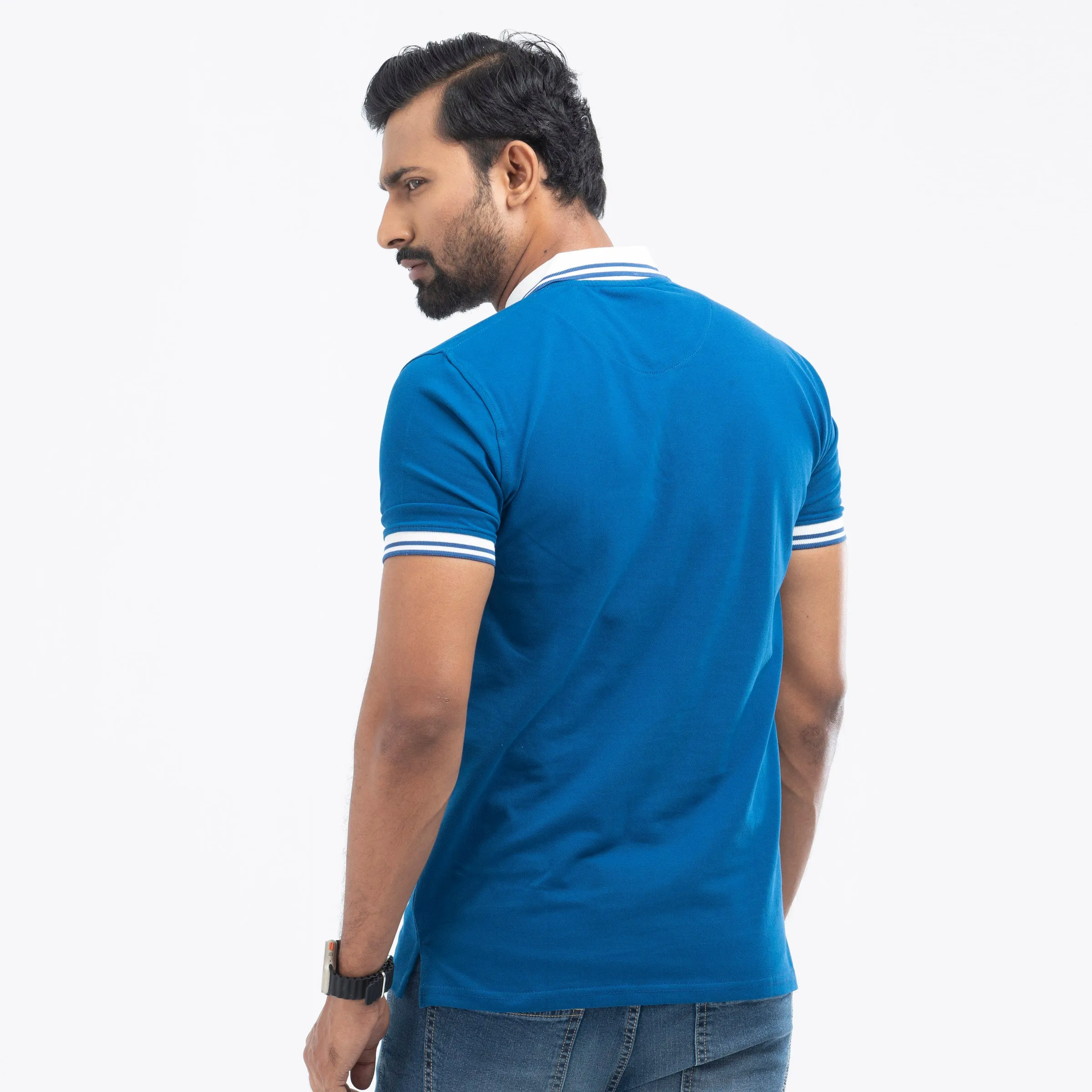 Contrast Polo Shirt - Royal Blue