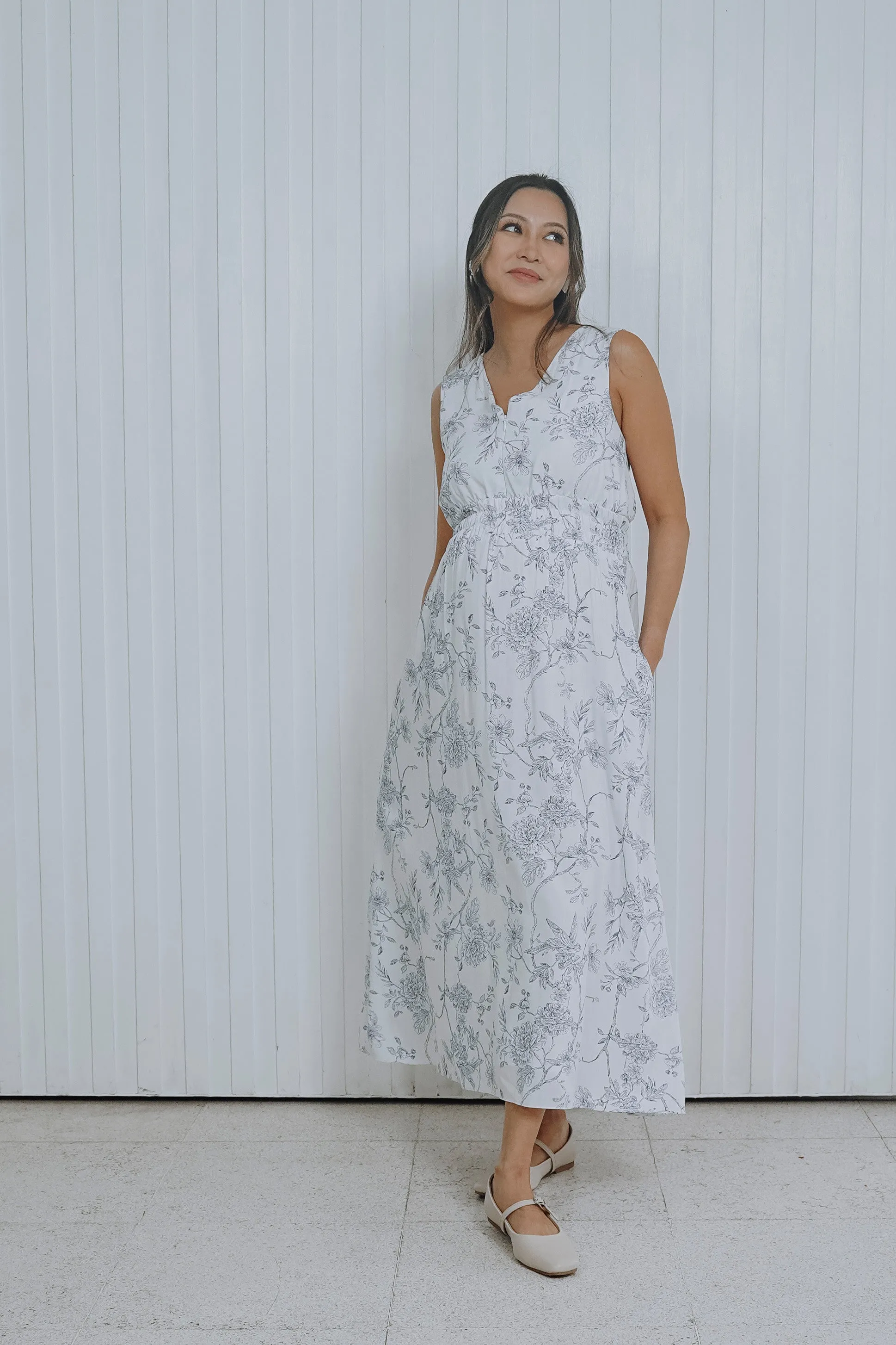 Danica Dress Blue Bird Print