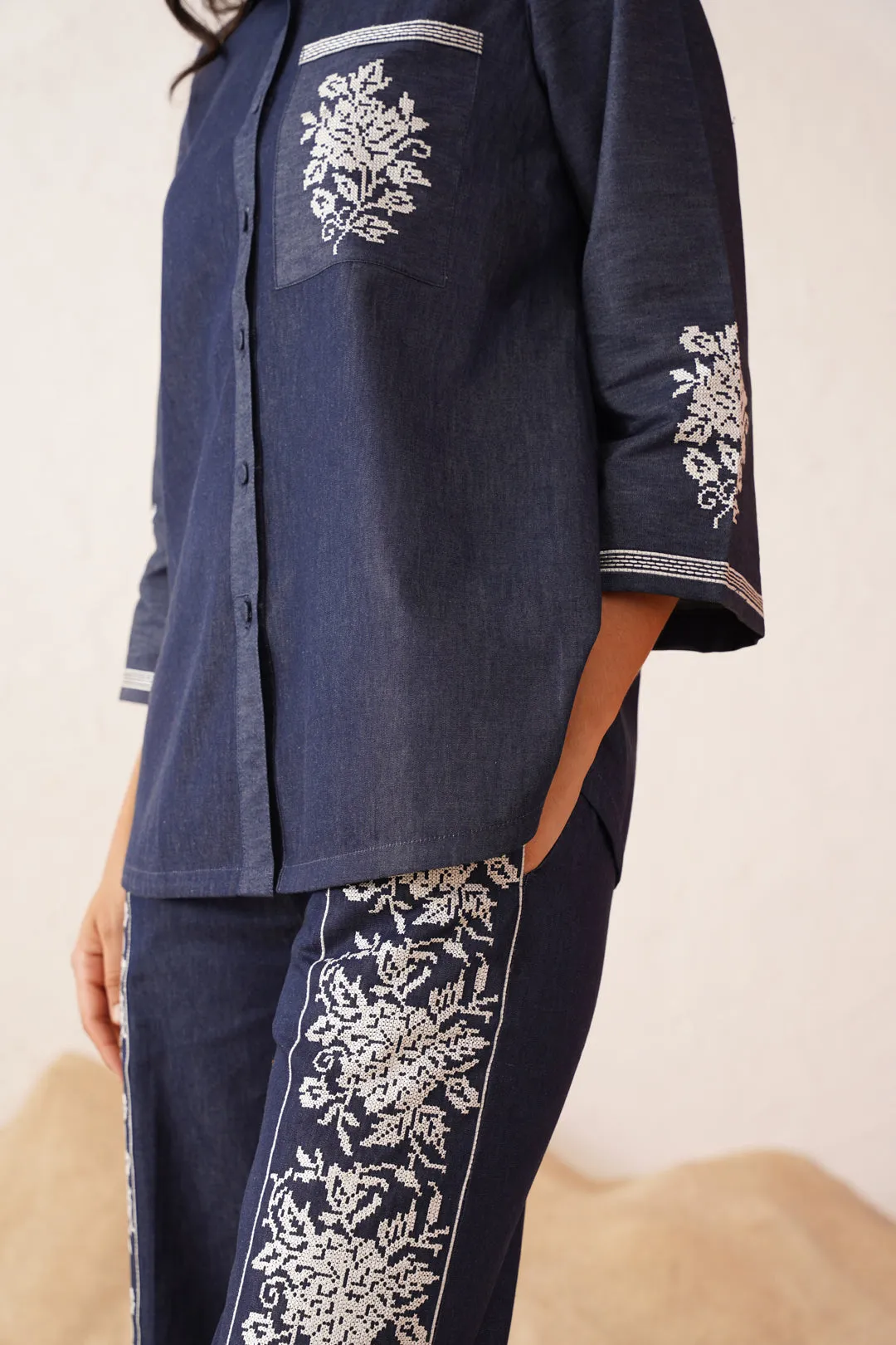 Denim Cross Stitch Co-ord Set