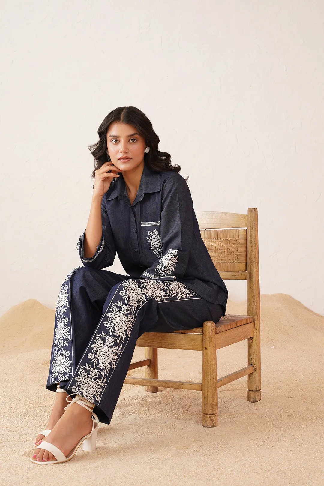 Denim Cross Stitch Co-ord Set