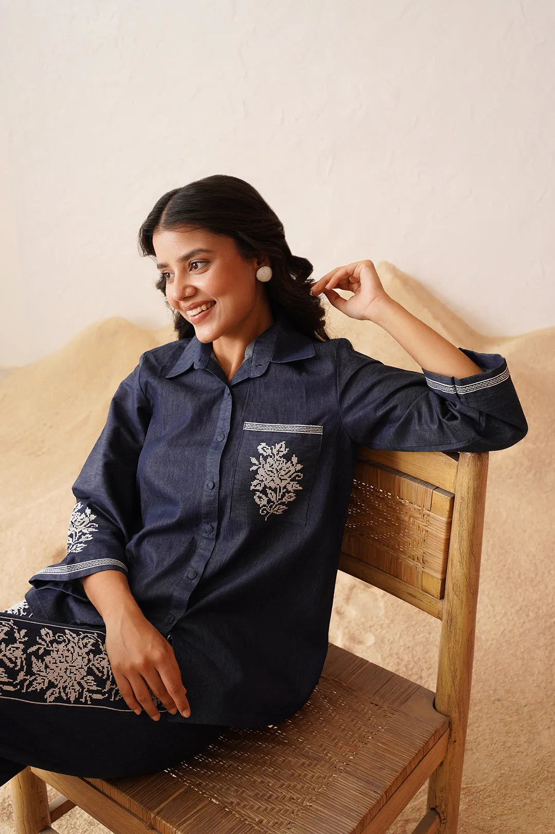 Denim Cross Stitch Co-ord Set