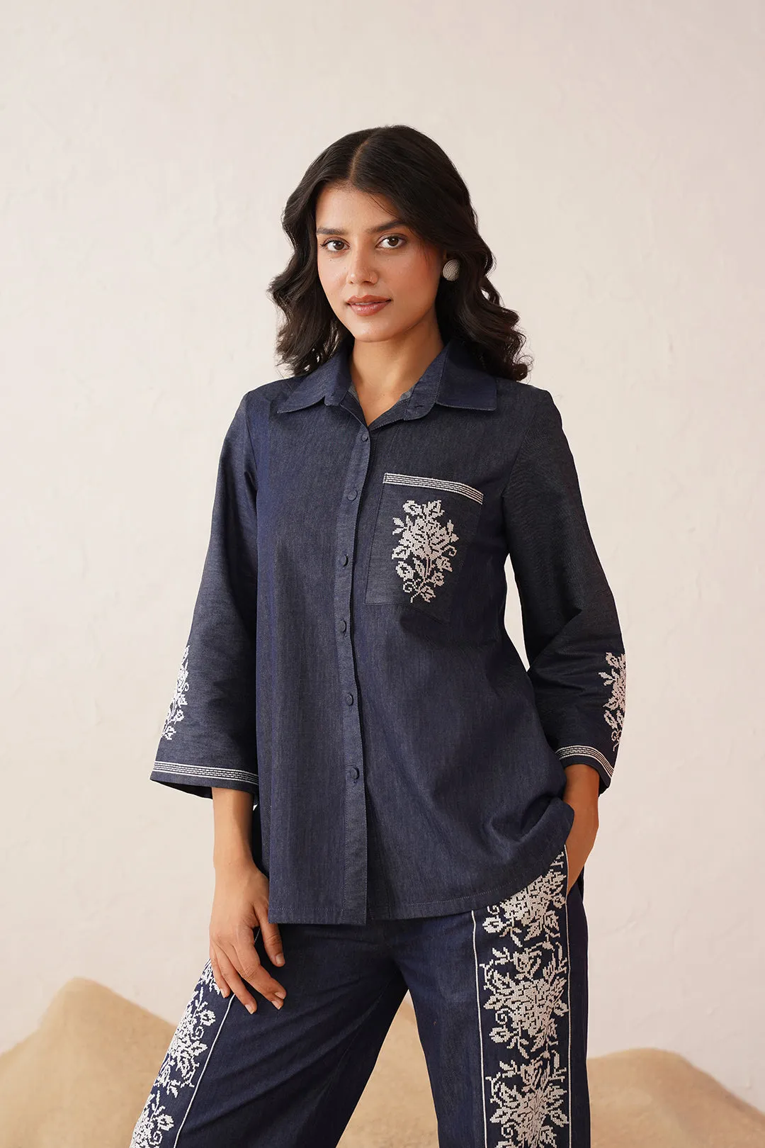 Denim Cross Stitch Co-ord Set