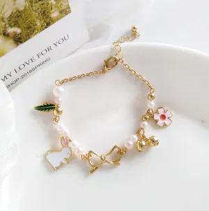 Everyday Wear Bracelet Cute Sweet Pearl Flowers