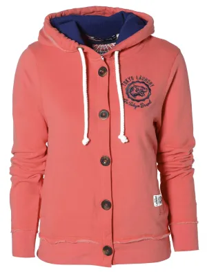 Leah Grapefruit Button up hoodie - Tokyo Laundry