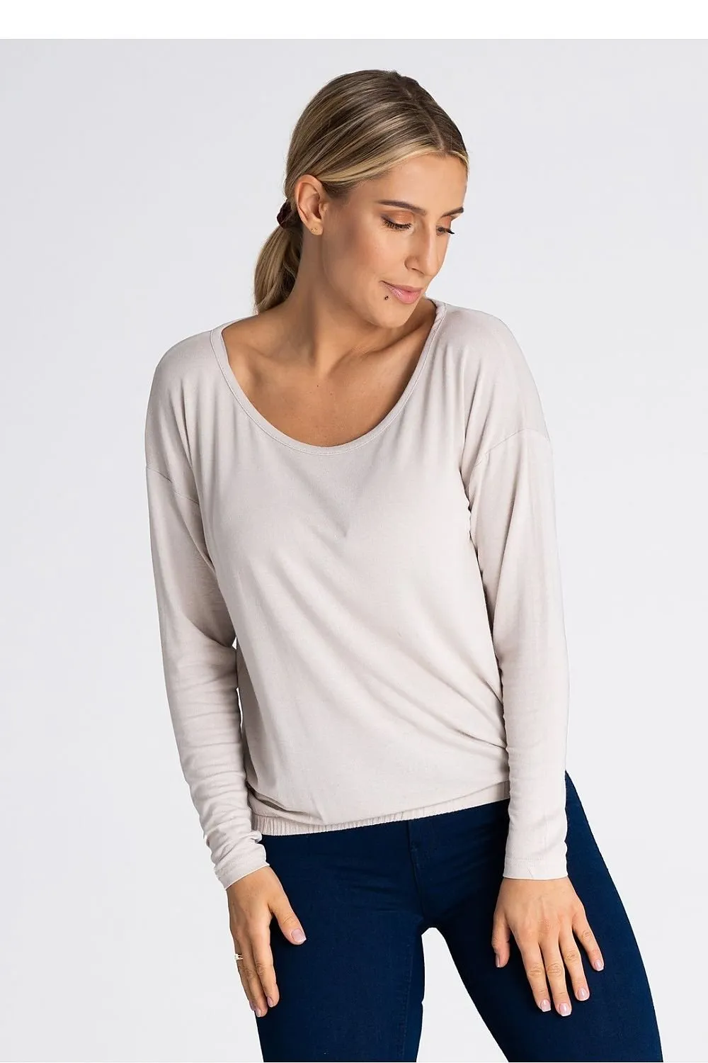 Oversized Wide Neck Blouse