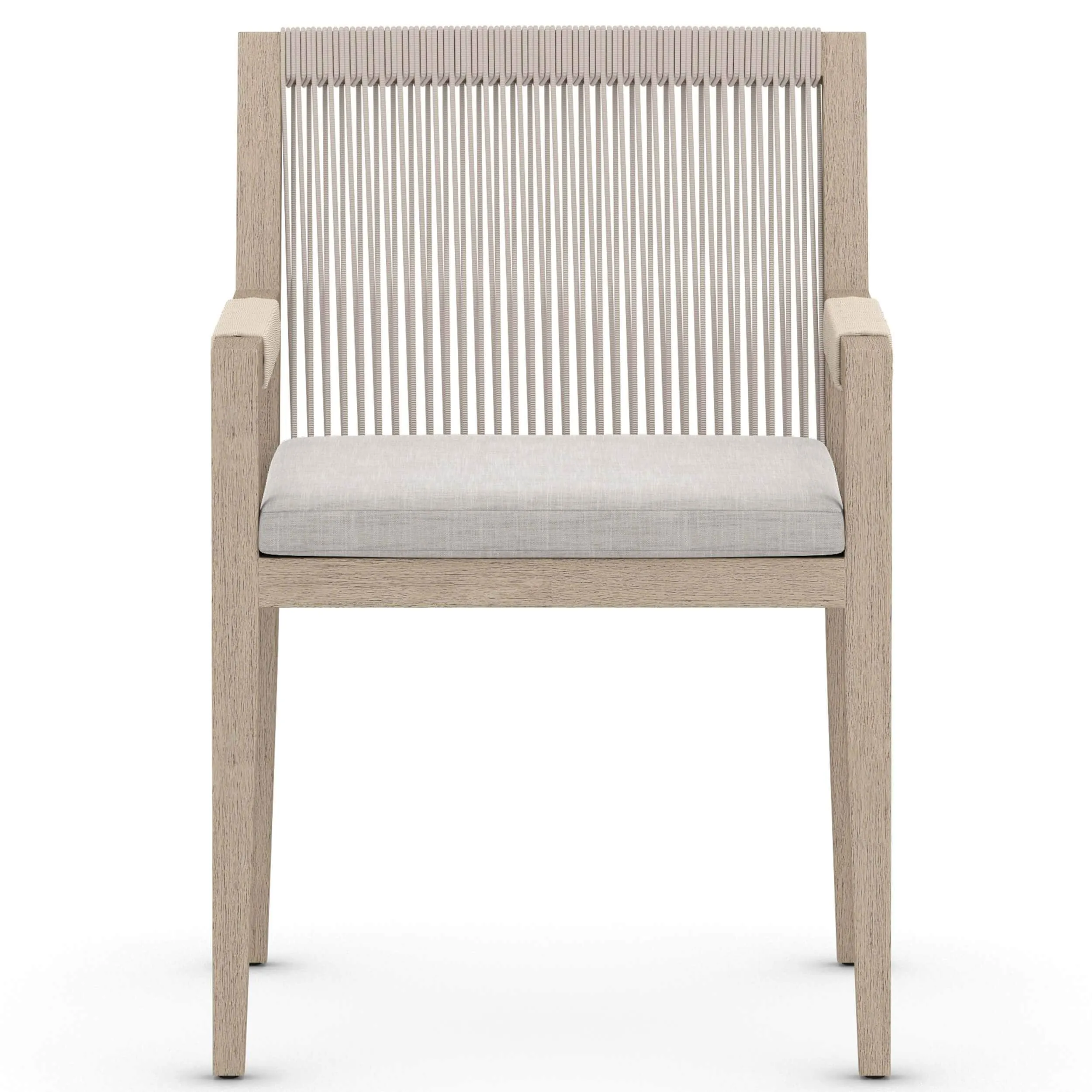 Sherwood Outdoor Dining Arm Chair, Stone Grey/Washed Brown, Set of 2