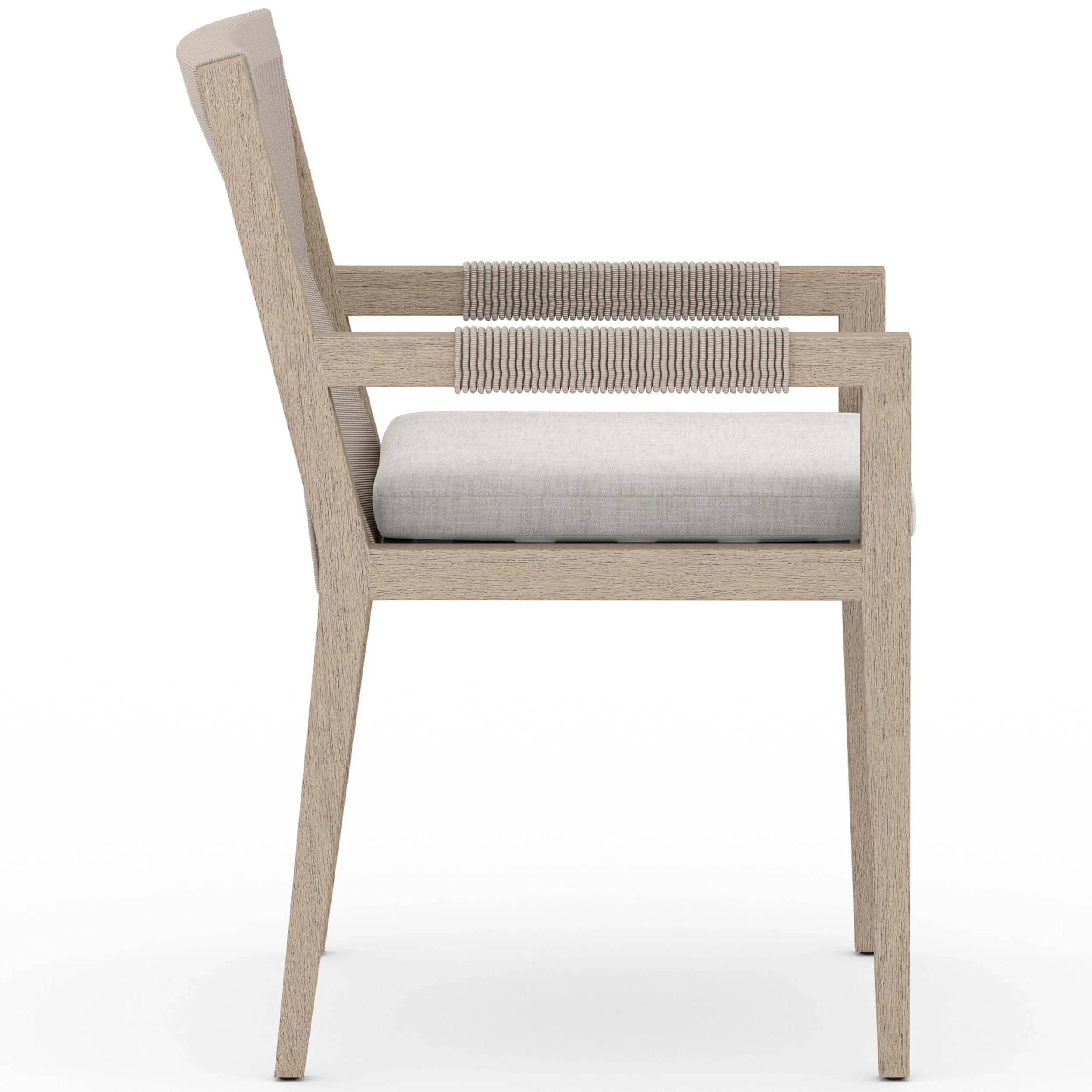 Sherwood Outdoor Dining Arm Chair, Stone Grey/Washed Brown, Set of 2