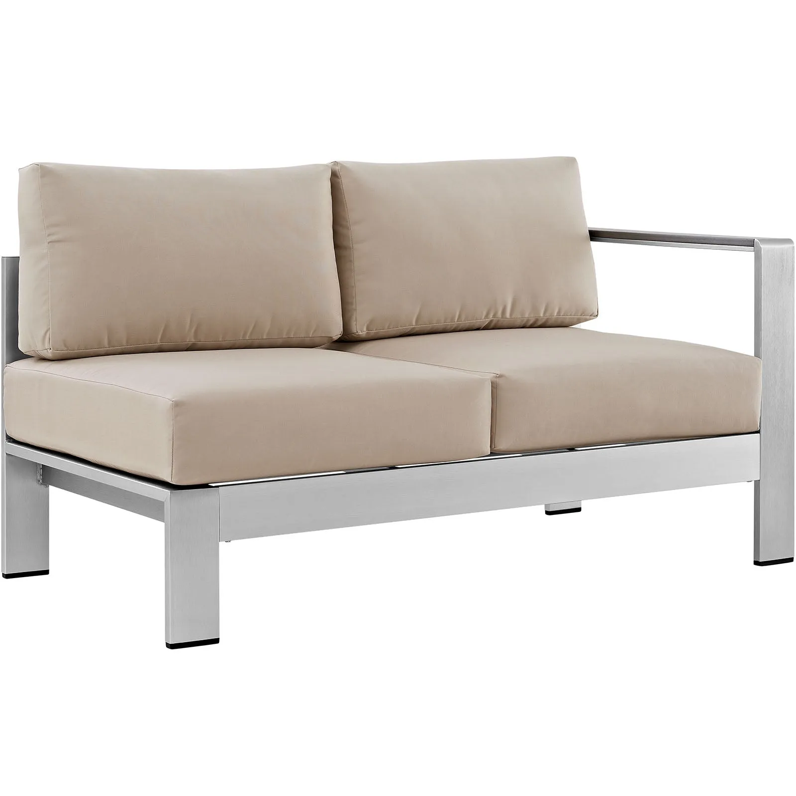 Shore 4 Piece Outdoor Patio Aluminum Sectional Sofa Set by Modway