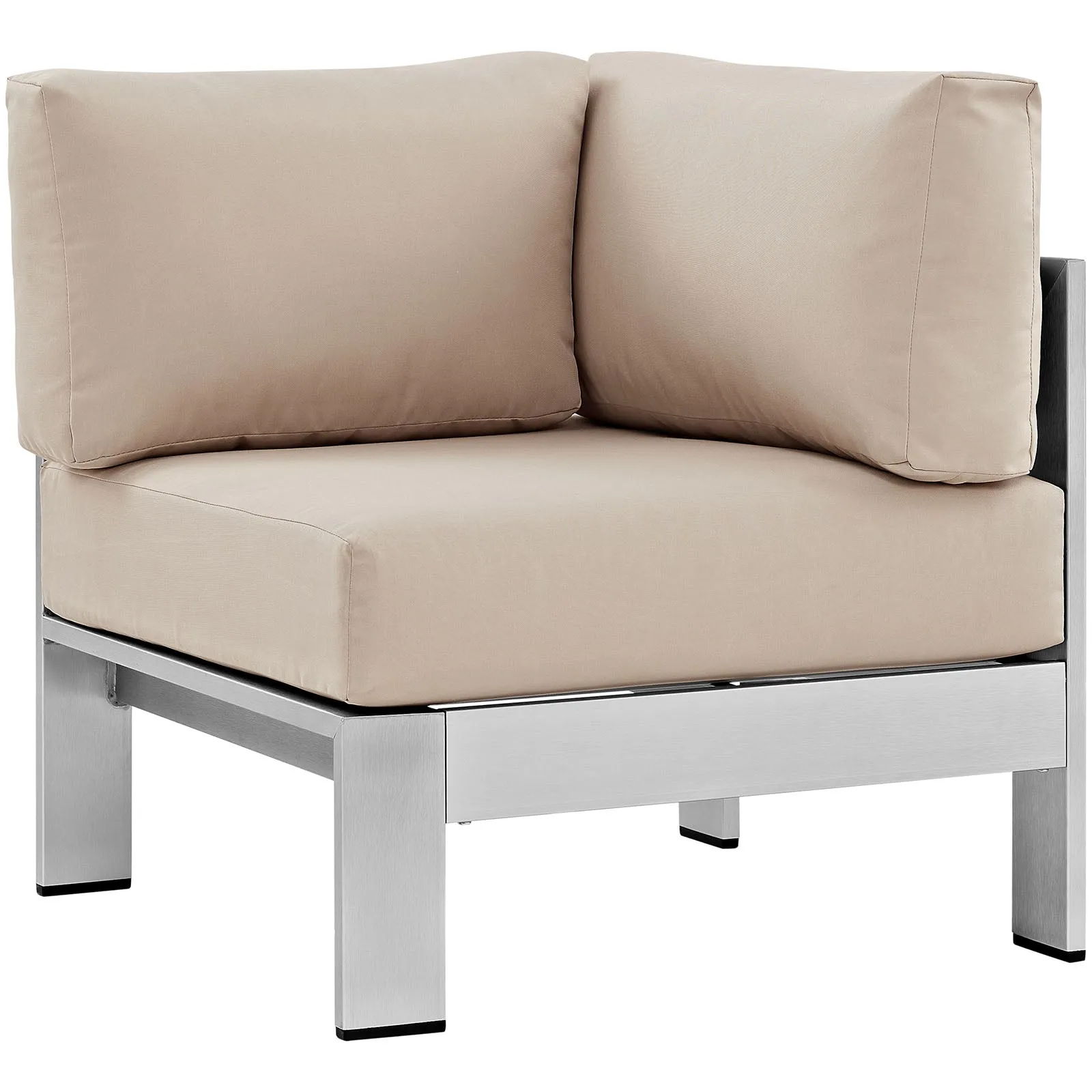 Shore 4 Piece Outdoor Patio Aluminum Sectional Sofa Set by Modway