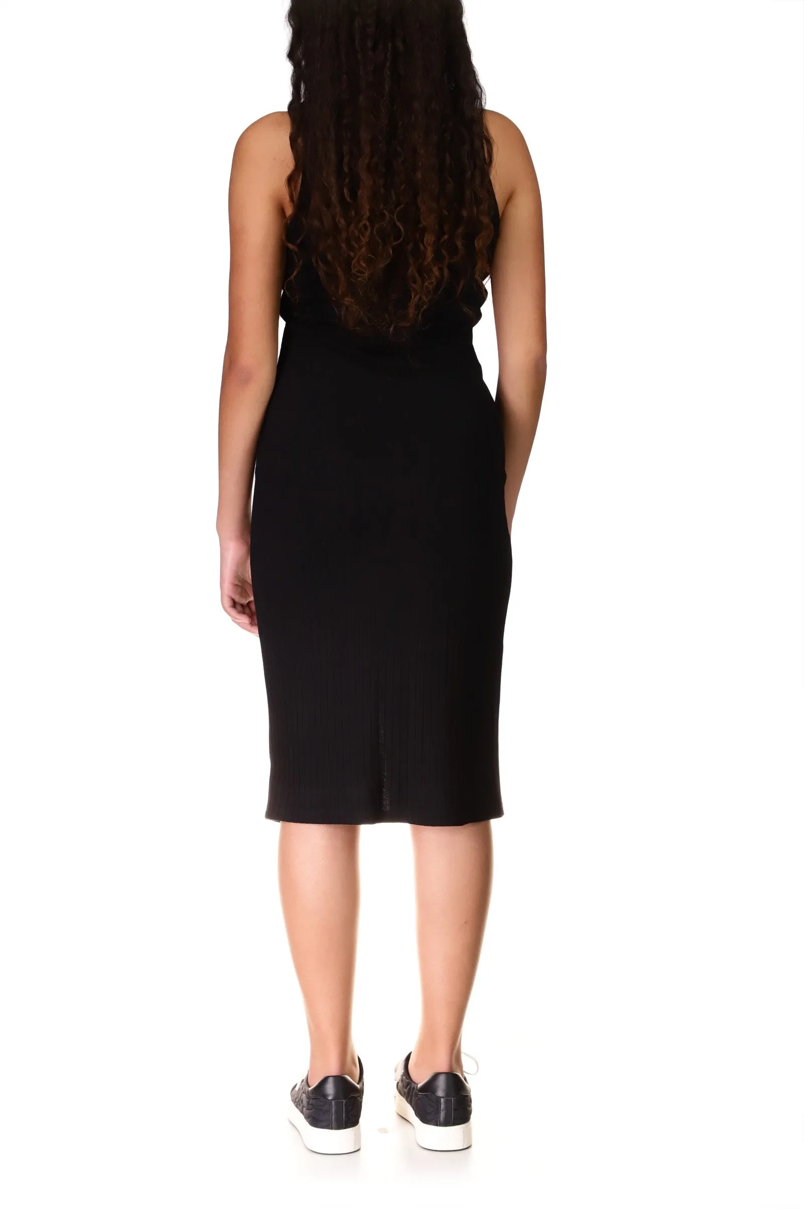 Sleevless Rib Midi Dress