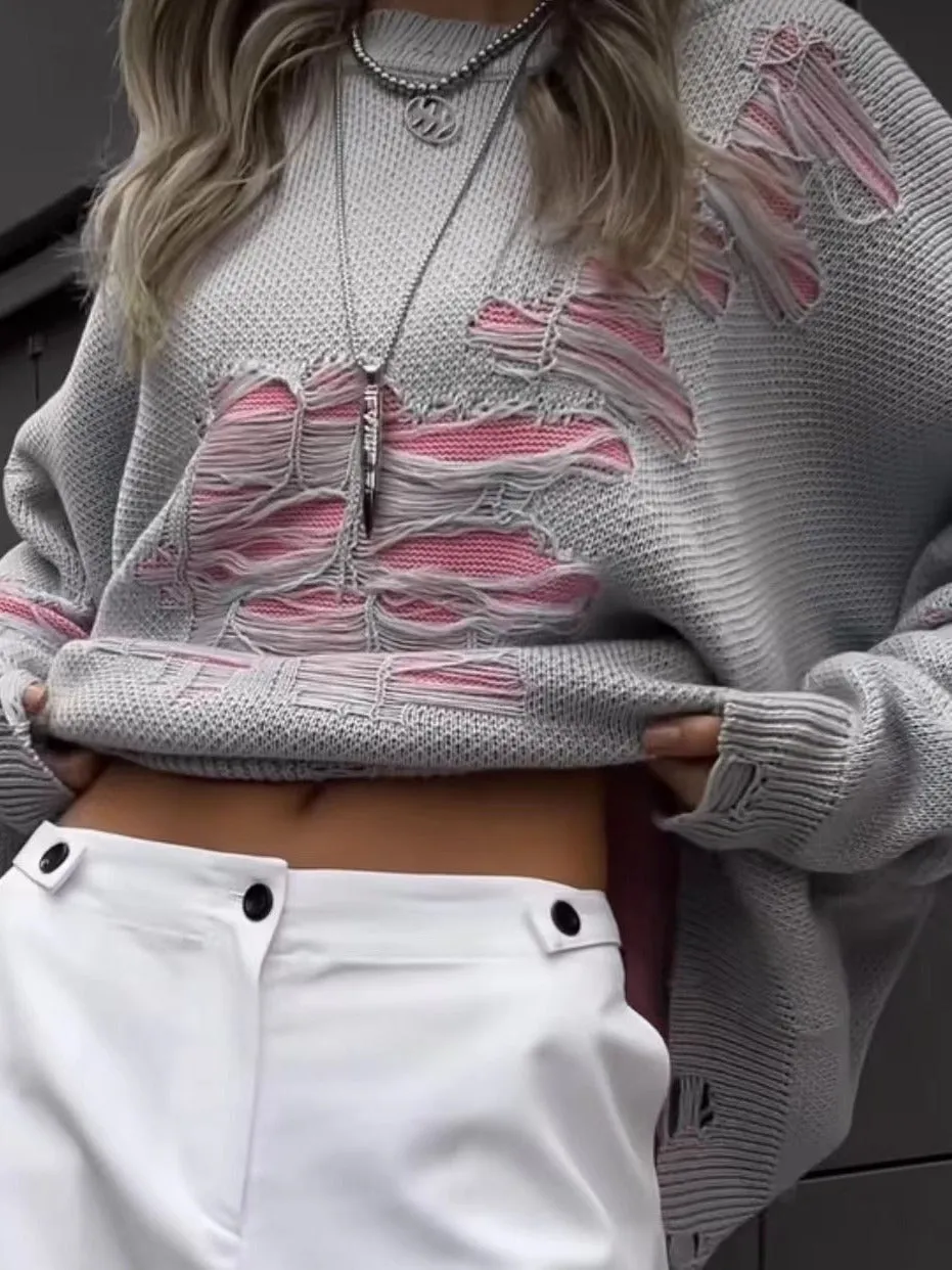 Street style tassel design sweatershirt