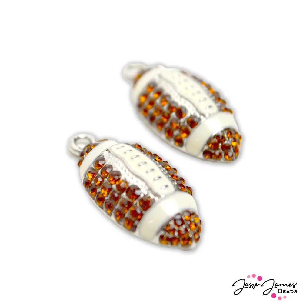 Team Colors Football Rhinestone Pendant