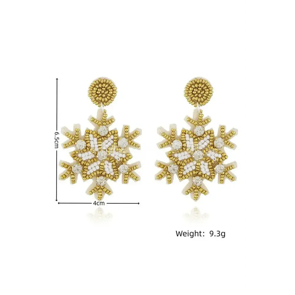 Timeless Gold Snowflake Rhinestone Earrings for Luxury Fashion