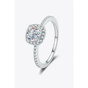 Timeless Moissanite Halo Ring in Sterling Silver for Luxury Fashion