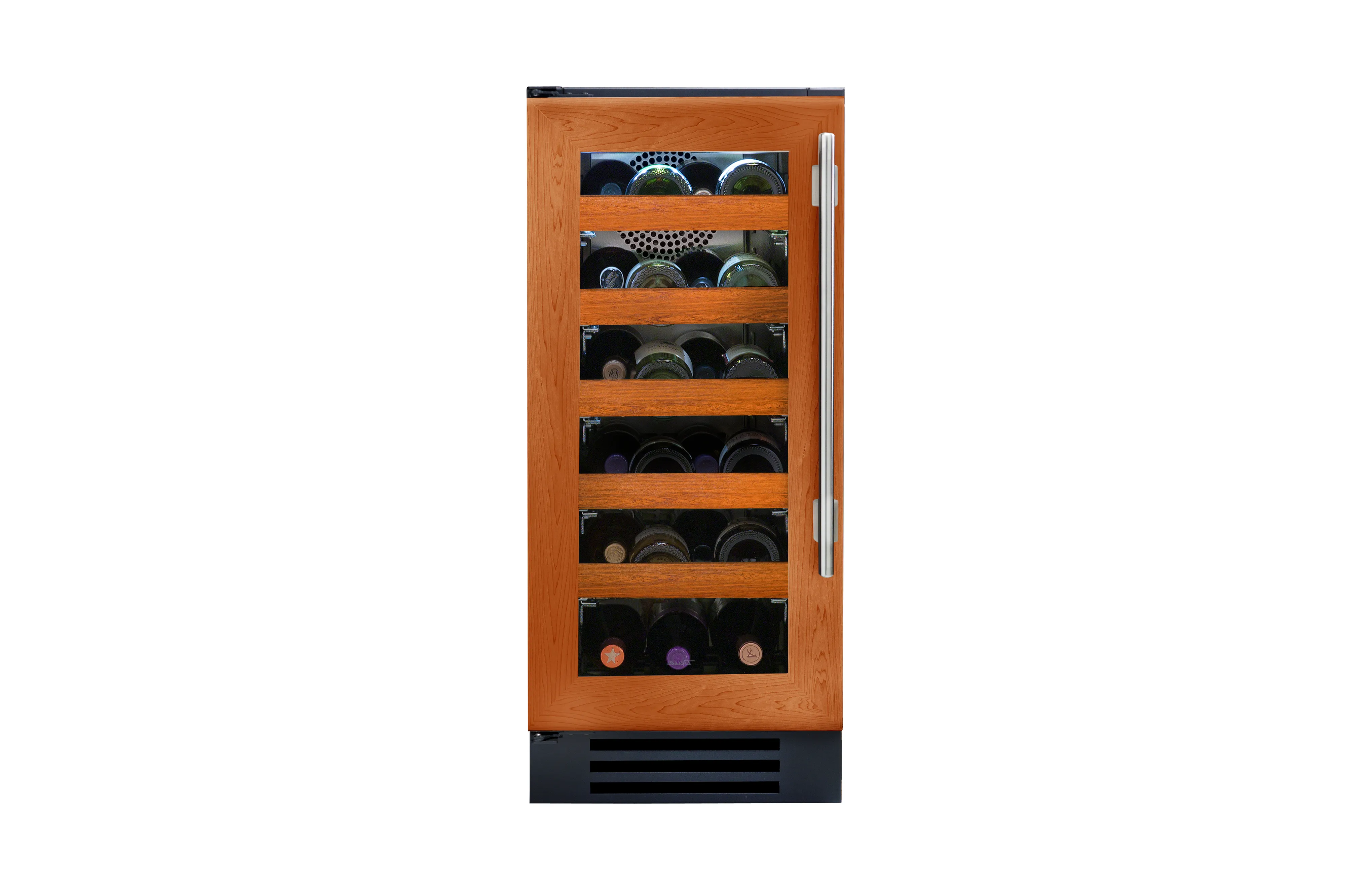 True-Residential TWC-15-L-OG-C Panel Ready/Glass - 5 Pullout Wine, 1 Floor Cradle -  Hinge Left (L)