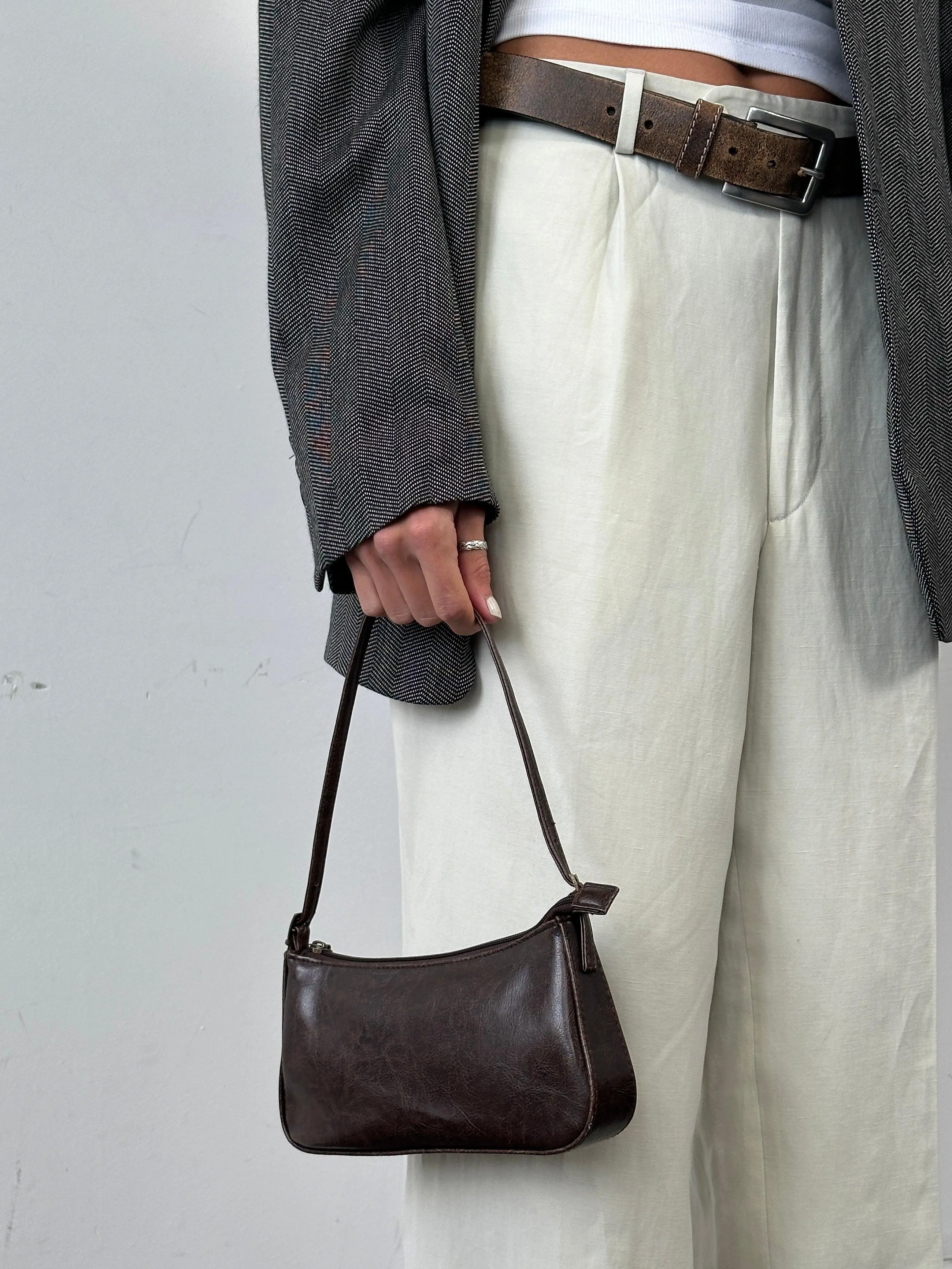 Vintage Faux Leather Shoulder Bag