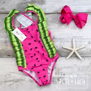 Watermelon Girl's One Piece Swim Suit